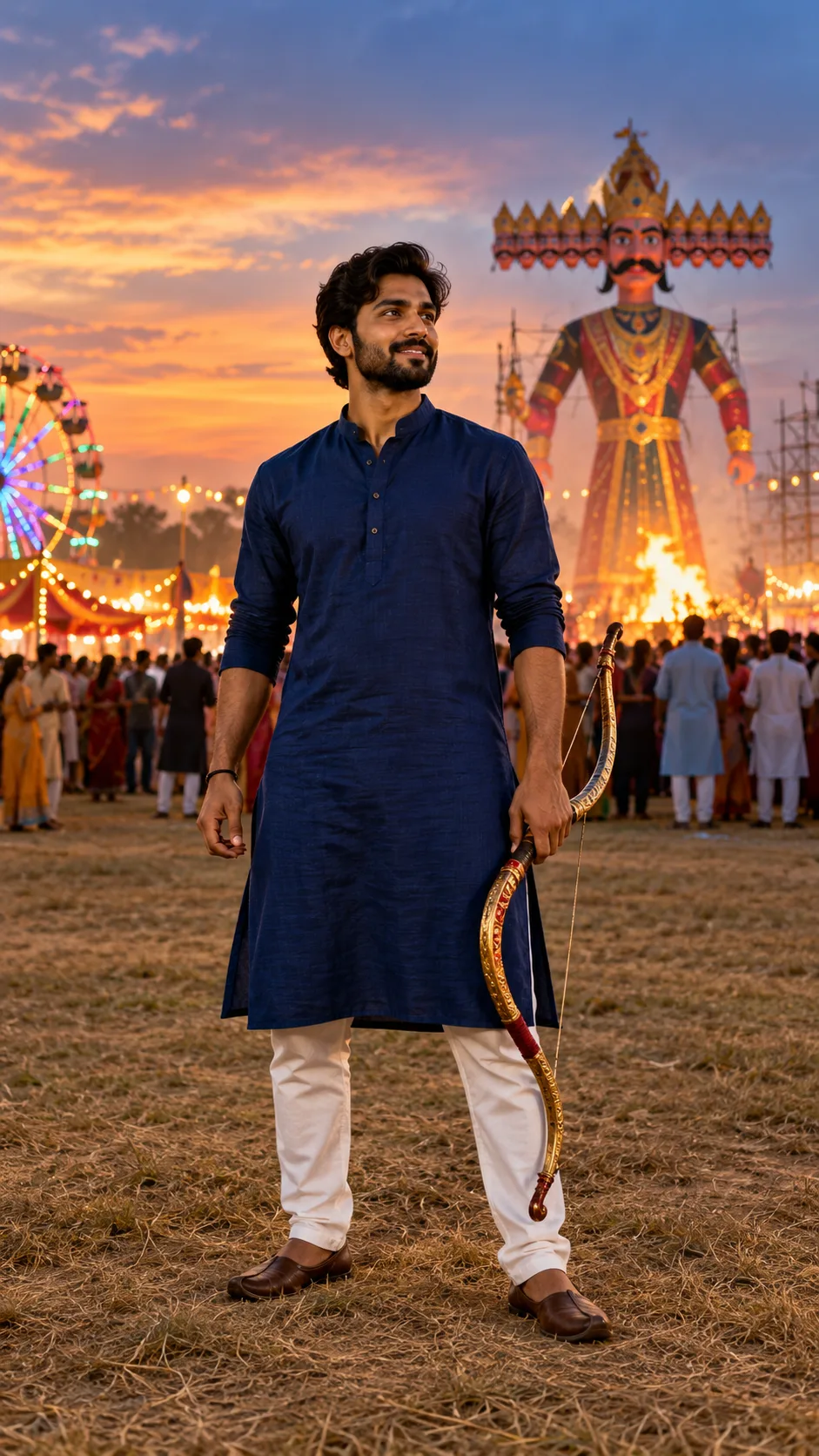 Festival portrait in a blue kurta