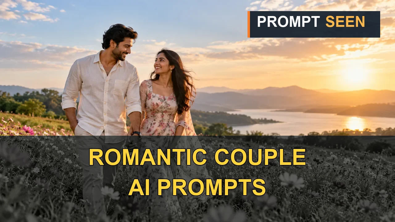 Romantic couple portrait banner